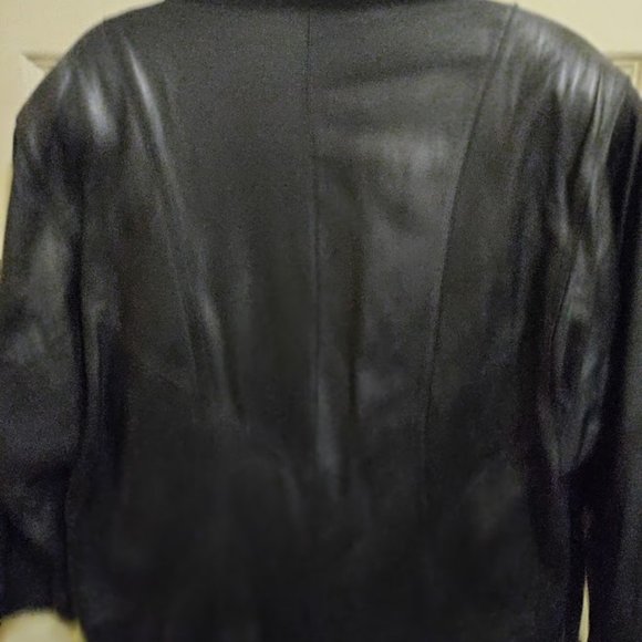 Vintage 90s PELLE New York Milano Genuine Leather Long Coat Size M - Picture 10 of 12